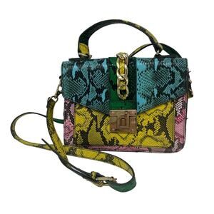 Aldo Glendaa Patchwork Snakeskin Print Handbag Crossbody‎ Bag Purse